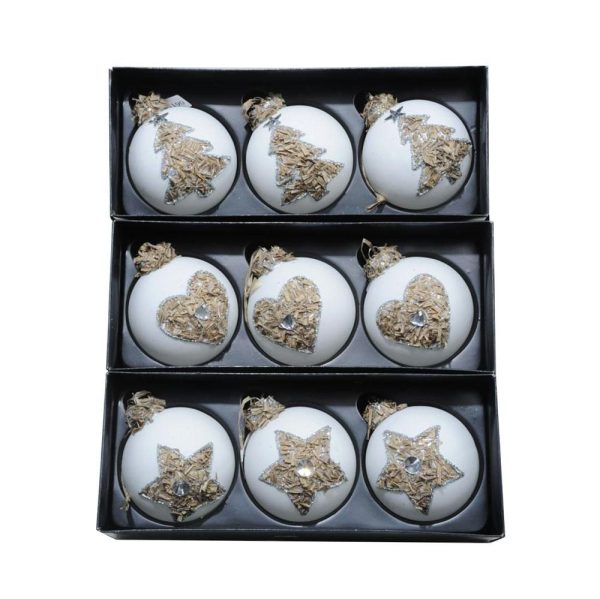 SET 3 SFERE VETRO MM.70-NATURE DECO- ASS. BIANCO SET 3 SFERE VETRO MM.70-NATURE DECO- ASS. BIANCO