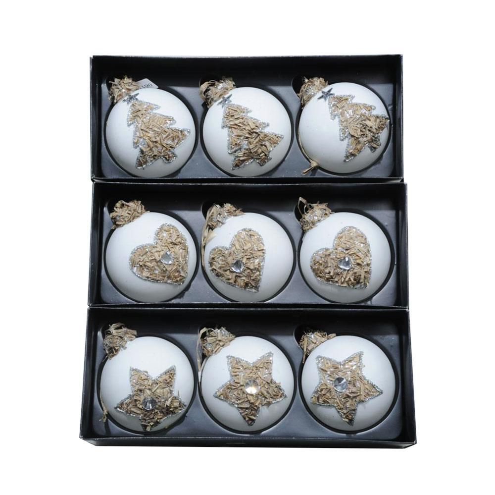 SET 3 SFERE VETRO MM.70-NATURE DECO- ASS. BIANCO SET 3 SFERE VETRO MM.70-NATURE DECO- ASS. BIANCO