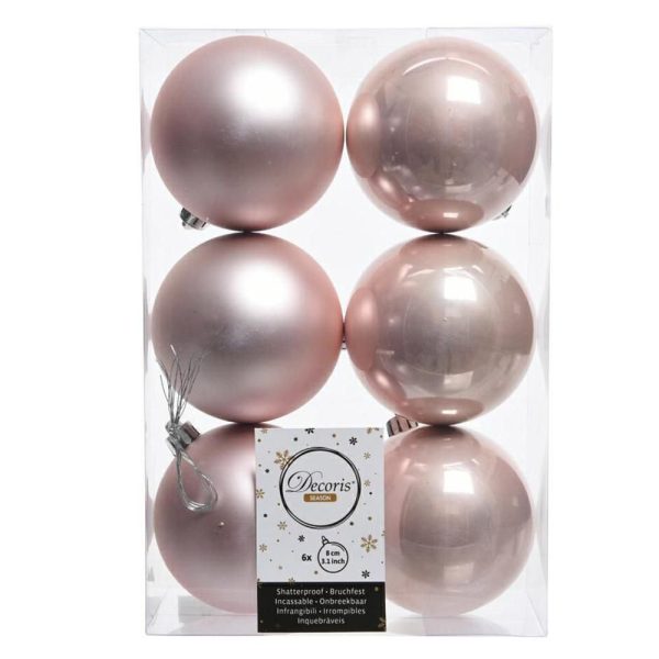 SET 6 SFERE POLY MM.80 ASS. LUCIDO/SATINATO ROSA CIPRIA