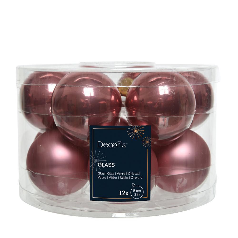 SET 12 SFERE POLY MM.50LUCIDO/SATINATO MALVA