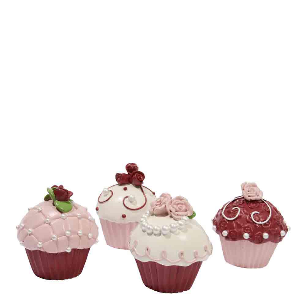SET 4 CUPCAKES-ROSE-5,5X5,5X6 ASS.MULTICOLOR
