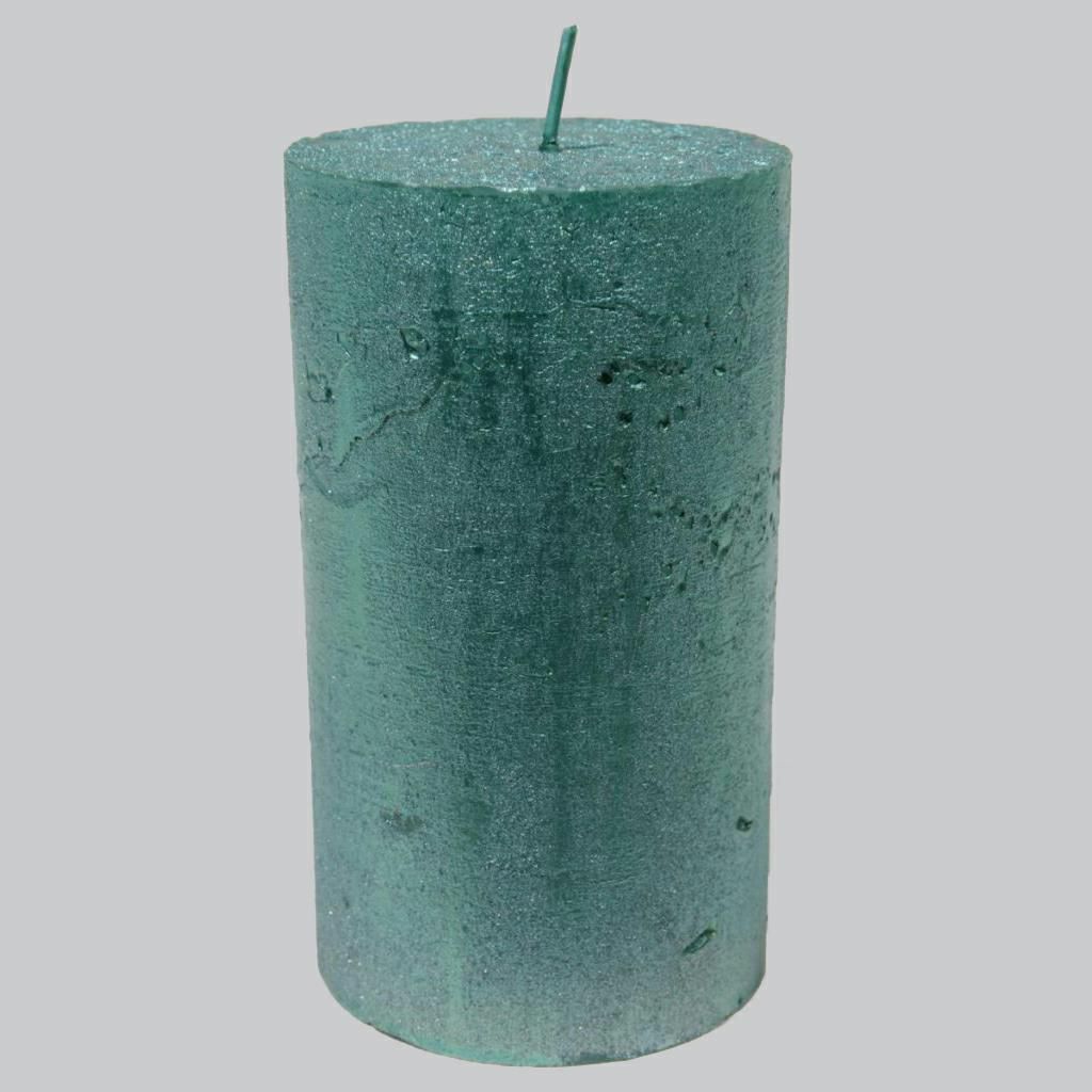 CERO D.6,8 CM H.7 CM METALLIC RUSTIC SMERALDO