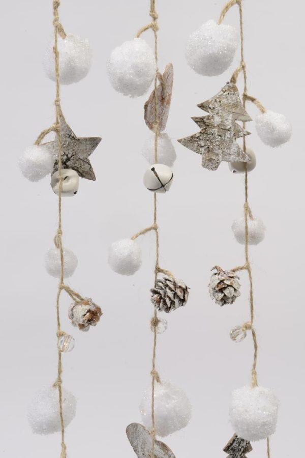 SET 3 FESTONI PALLE NEVE 100 CM BIANCO