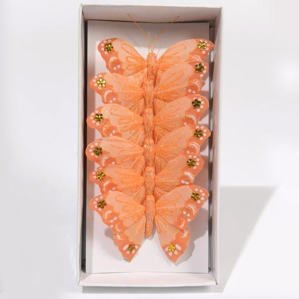 SET 6 FARFALLE PICK CM.8 ARANCIO CHIARO SET 6 FARFALLE PICK CM.8 ARANCIO CHIARO