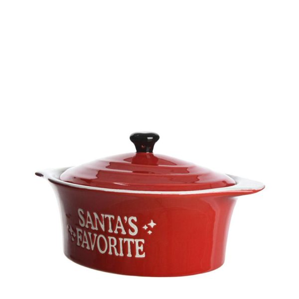 PENTOLA GRES 14X21X11 CM C/COPERCHIO-SANTA S- ROSSO/BIANCO PENTOLA GRES 14X21X11 CM C/COPERCHIO-SANTA S- ROSSO/BIANCO