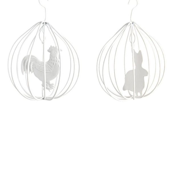 SET 2 APPENDINI UOVO MET. C/ANIMALI D7,5X11 ASS.BIANCO SET 2 APPENDINI UOVO MET. C/ANIMALI D7,5X11 ASS.BIANCO