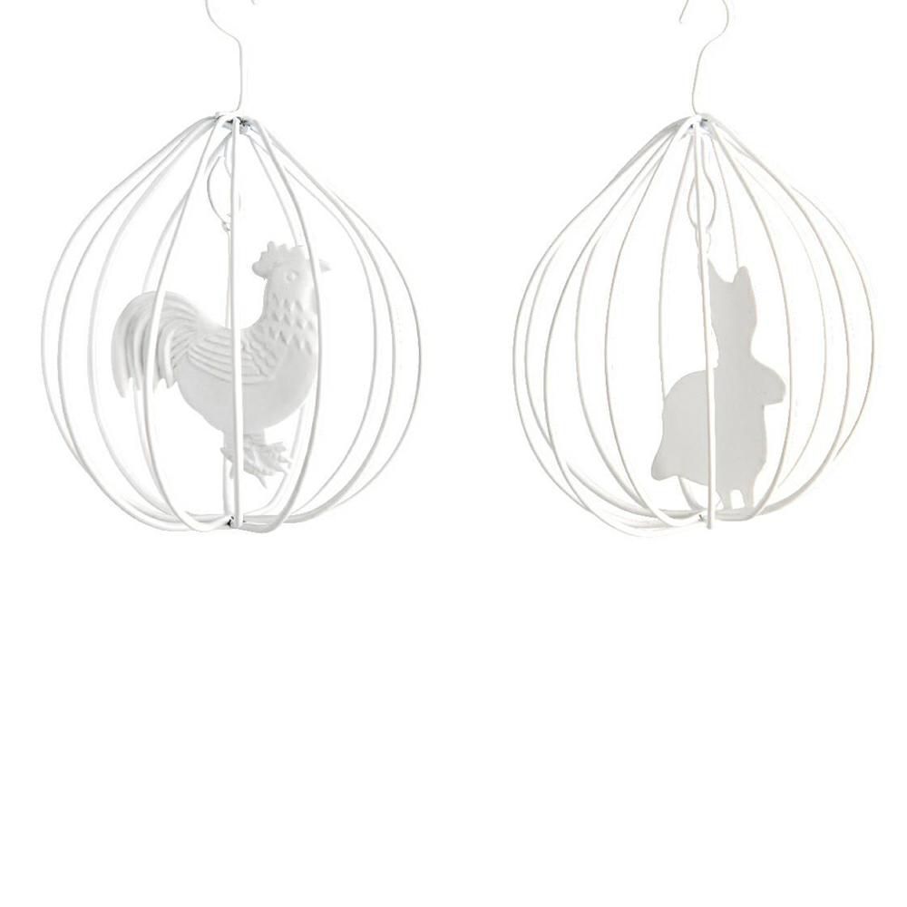 SET 2 APPENDINI UOVO MET. C/ANIMALI D7,5X11 ASS.BIANCO SET 2 APPENDINI UOVO MET. C/ANIMALI D7,5X11 ASS.BIANCO