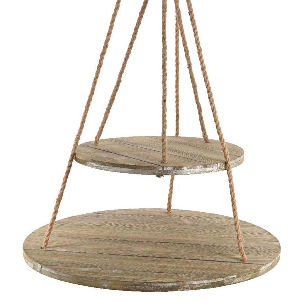 SET 2 RIPIANI LEGNO TONDI 75X2,5CM 50X2,5CM MARRONE