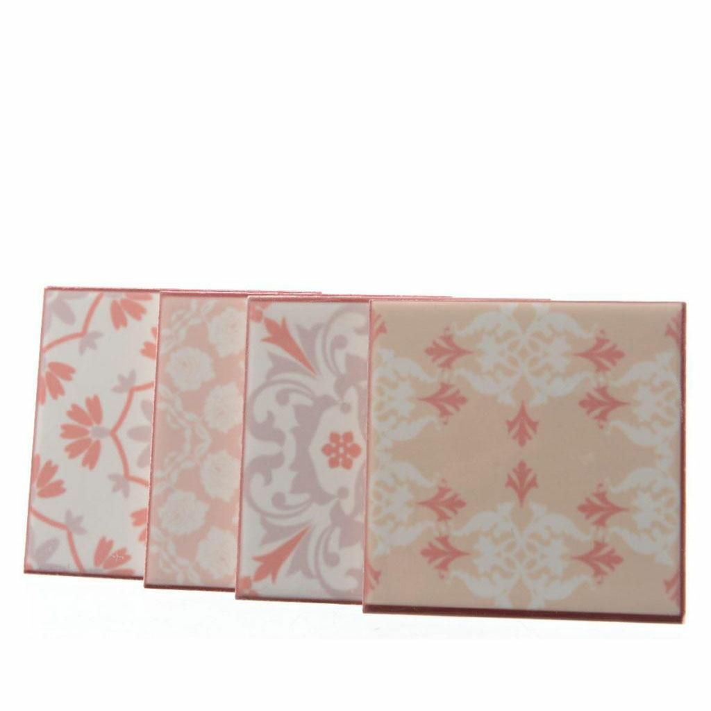 SET 4 MATTONELLE DOLOMITE DECO 9X9 ROSA