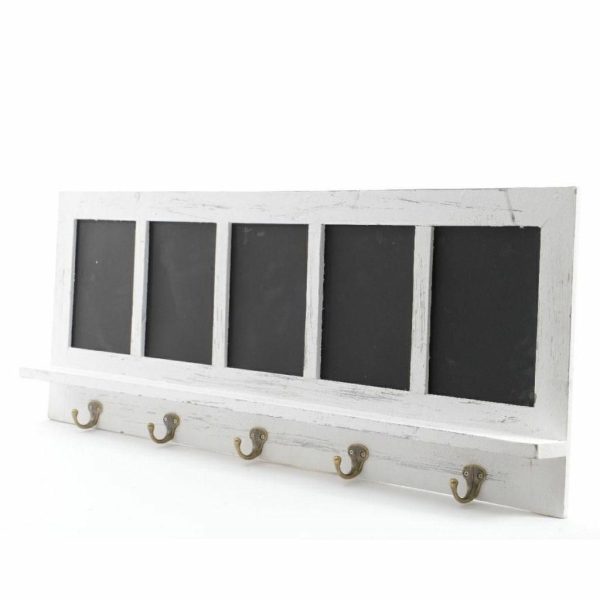 APPENDIABITI LEGNO 86,5X6X32 CM 5 GANCI C/LAVAGNETTE BIANCO APPENDIABITI LEGNO 86,5X6X32 CM 5 GANCI C/LAVAGNETTE BIANCO
