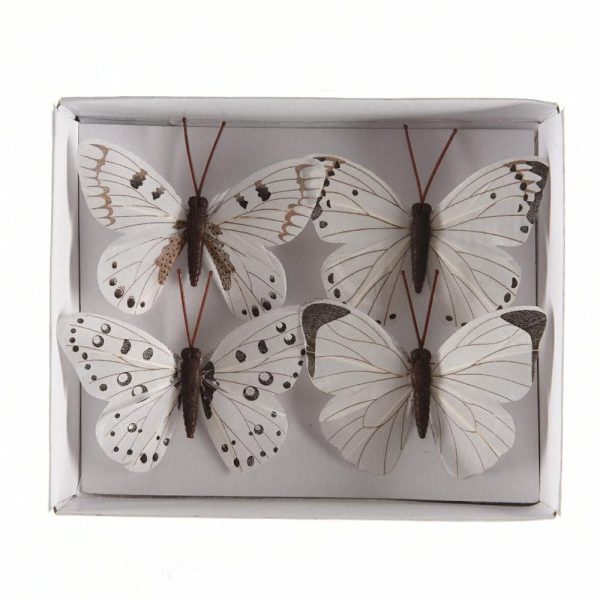 SET 4 FARFALLE PICK CM.8 ASS. BIANCO