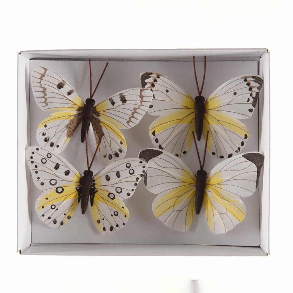 SET 4 FARFALLE PICK CM.8 ASS. GIALLO CHIARO SET 4 FARFALLE PICK CM.8 ASS. GIALLO CHIARO