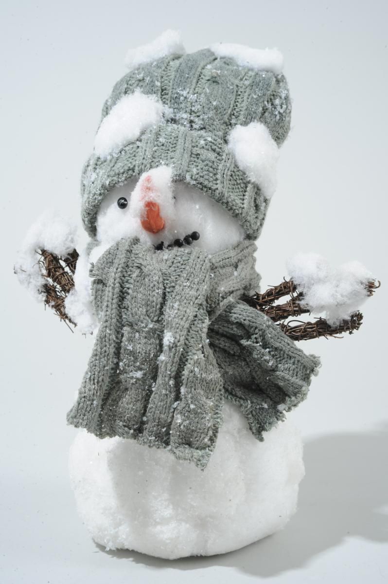 PUPAZZO NEVE H.15 CM C/SCIARPA D/APP. BIANCO