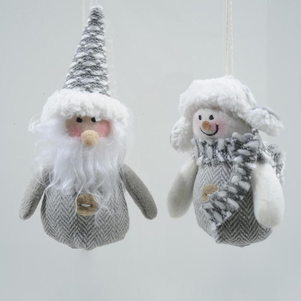 SET 2 SOGGETTI FELTRO H.12 CM -WINTER- D/APP GRIGIO