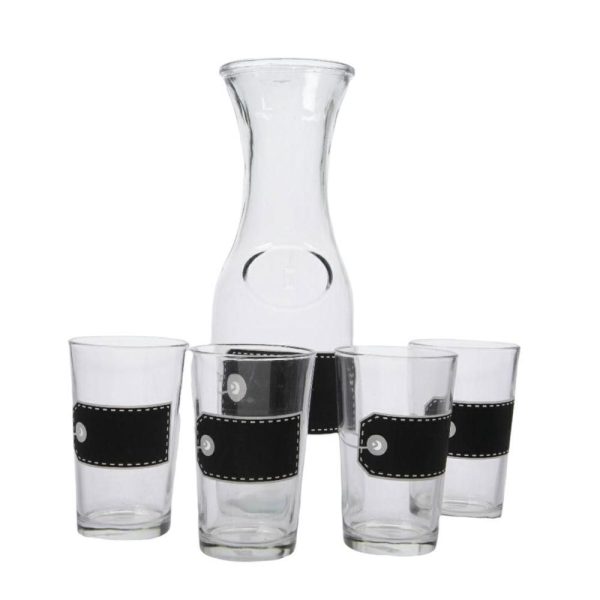 CARAFFA VETRO+4BICCHIERI C/ETICH.LAVAGNETTA D17X12,6X27 TRASP. CARAFFA VETRO+4BICCHIERI C/ETICH.LAVAGNETTA D17X12,6X27 TRASP.