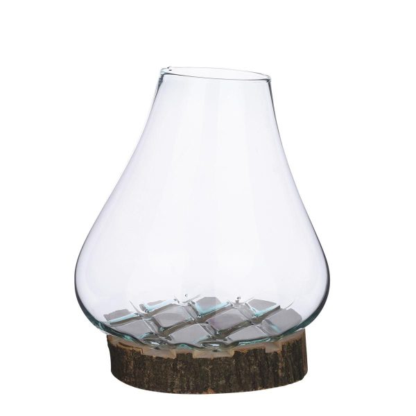 TERRARIUM VETRO C/BASE LEGNO D.31 CM H.37 CM -ATLAS- TRASPARENTE TERRARIUM VETRO C/BASE LEGNO D.31 CM H.37 CM -ATLAS- TRASPARENTE