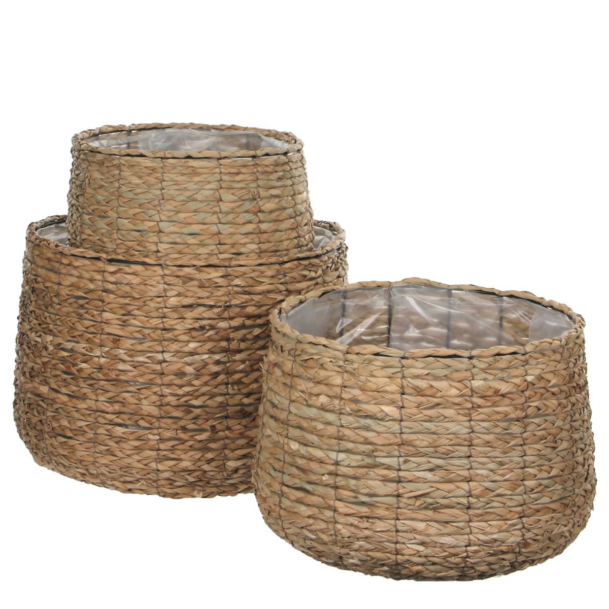 SET 3 CESTI D.18-26-30 CM H.21-26-31 CM -AVALON- NATURALE SET 3 CESTI D.18-26-30 CM H.21-26-31 CM -AVALON- NATURALE