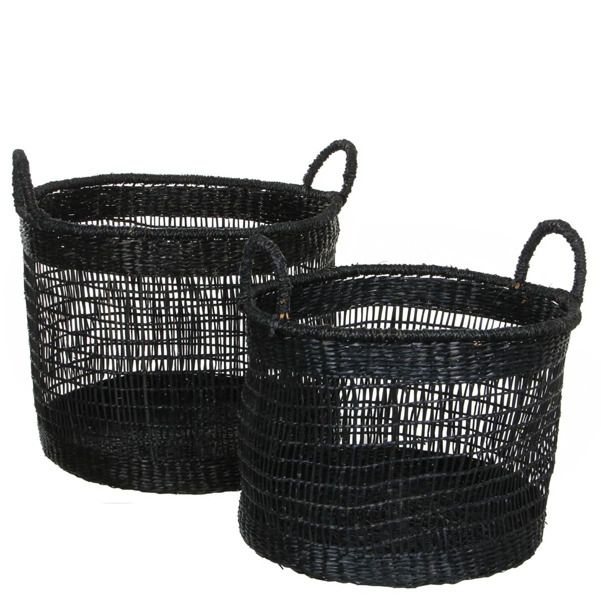 SET 2 CESTE TONDI TRAFORATE-HARPER- H32 D40/H35 D27 CM NERO SET 2 CESTE TONDI TRAFORATE-HARPER- H32 D40/H35 D27 CM NERO