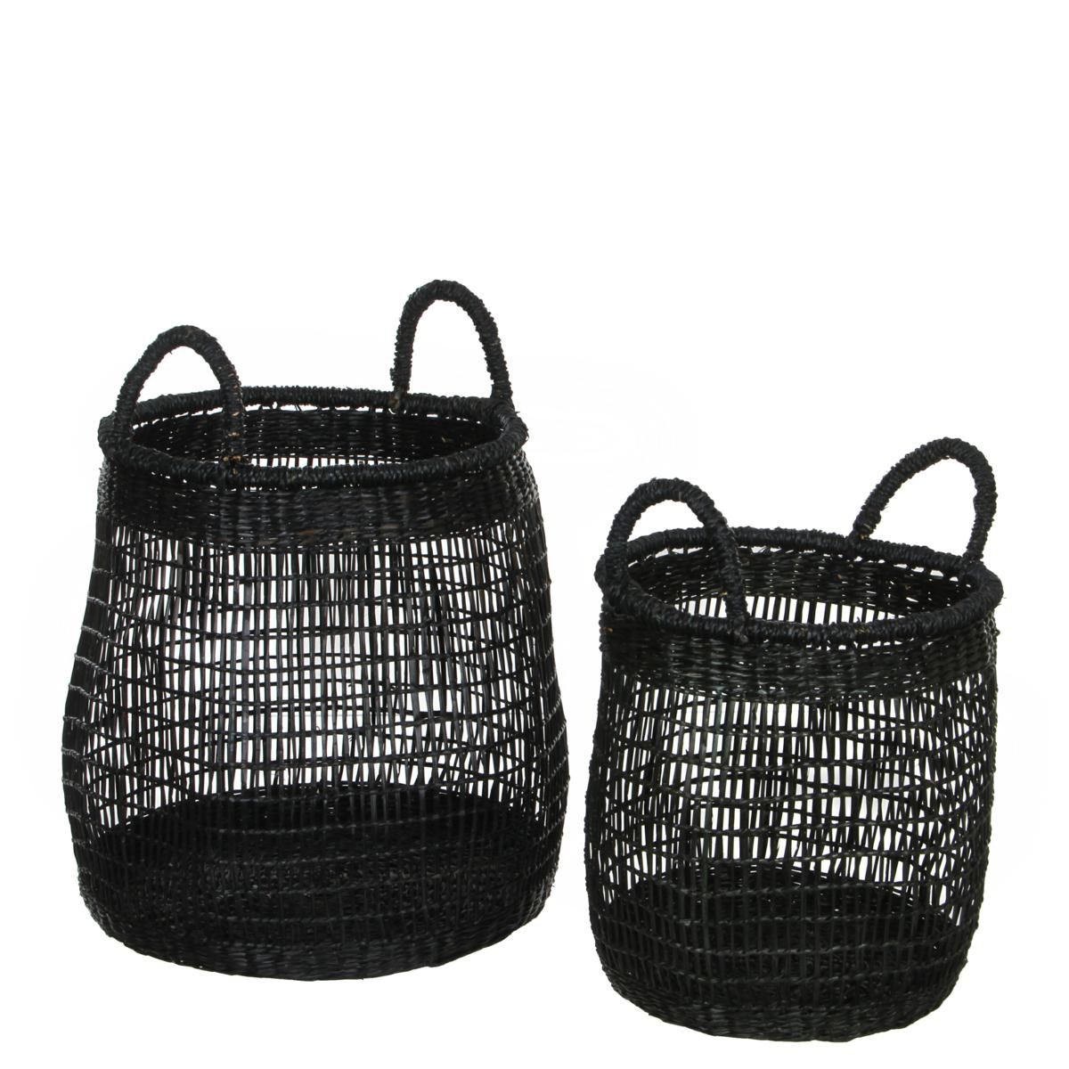 SET 2 CESTI TONDI TRAFORATE-HARPER- H32 D34/H26 D26 CM NERO SET 2 CESTI TONDI TRAFORATE-HARPER- H32 D34/H26 D26 CM NERO