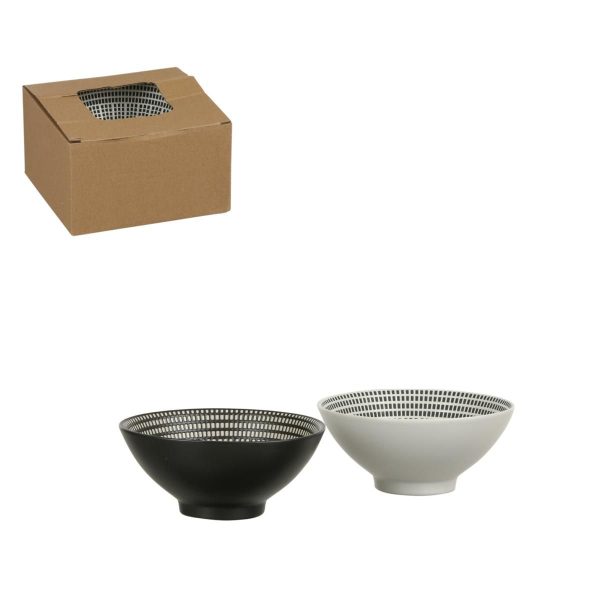 SET 2 BOWL CERAMICA TONDO D.15 CM H.7 CM -MERRYL- BIANCO/NERO SET 2 BOWL CERAMICA TONDO D.15 CM H.7 CM -MERRYL- BIANCO/NERO