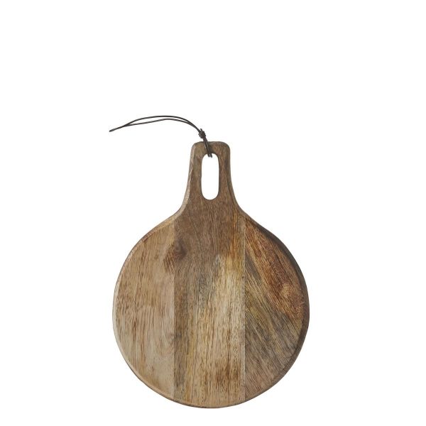 TAGLIERE LEGNO MANGO TONDO 29X22 CM -DUKO- NATURALE