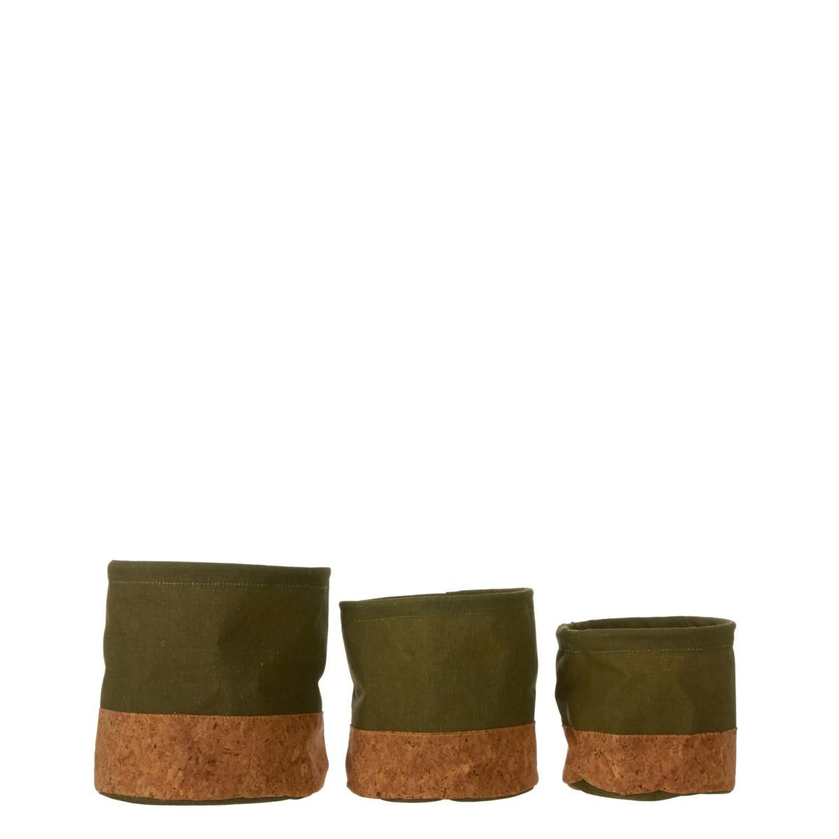 SET 3 CESTI TESS/SUGHERO D.13,5-17 H.12,5-18 CM VERDE/NATURALE SET 3 CESTI TESS/SUGHERO D.13,5-17 H.12,5-18 CM VERDE/NATURALE