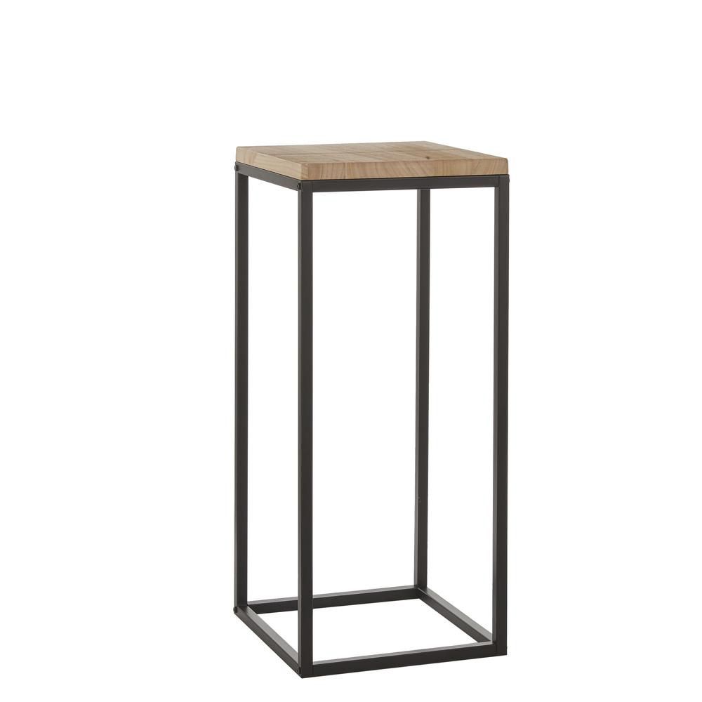 ALZATA FERRO C/LEGNO NATURALE 35X35 CM H.81 CM -IRON- NERO ALZATA FERRO C/LEGNO NATURALE 35X35 CM H.81 CM -IRON- NERO