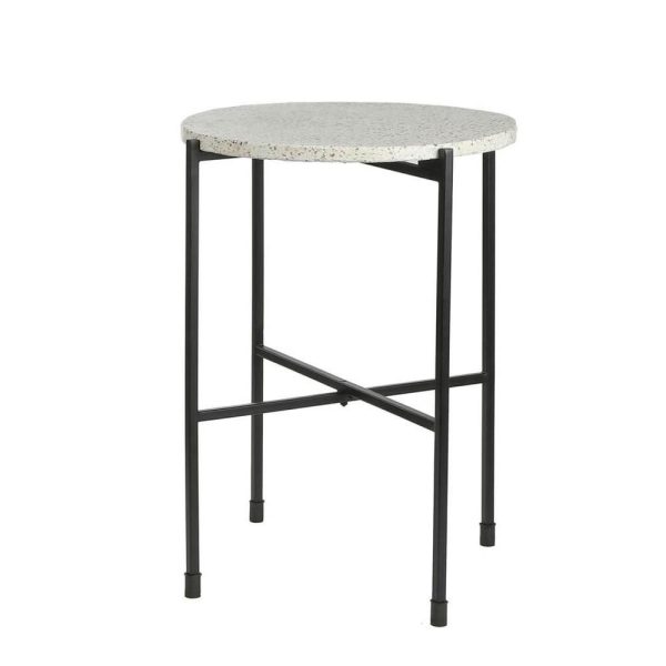 TAVOLO METALLO/GRANITO D.43 CM H.55 CM -RONDA- BIANCO TAVOLO METALLO/GRANITO D.43 CM H.55 CM -RONDA- BIANCO