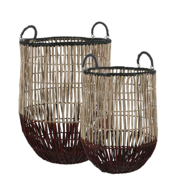 SET 2 CESTI D.41 CM H.49 CM -DIAZ- MARRONE SCURO SET 2 CESTI D.41 CM H.49 CM -DIAZ- MARRONE SCURO