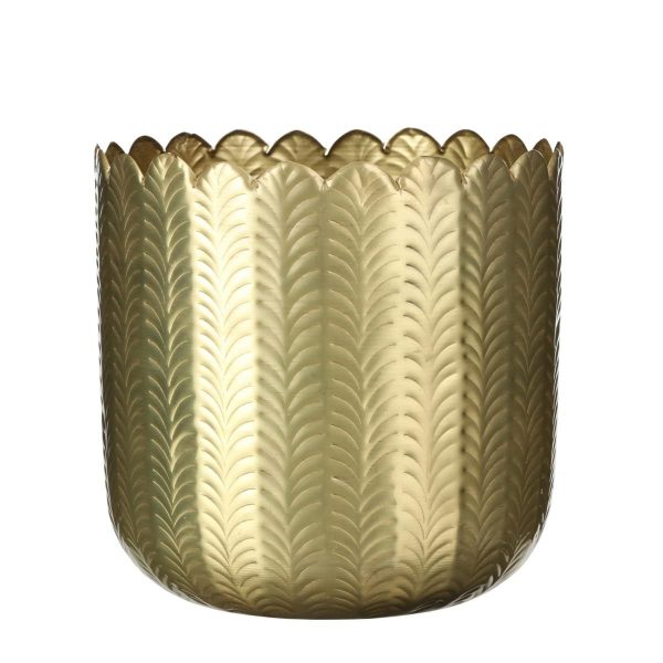 VASO METALLO TONDO D.19CM H.19 CM -LISE- ORO SCURO