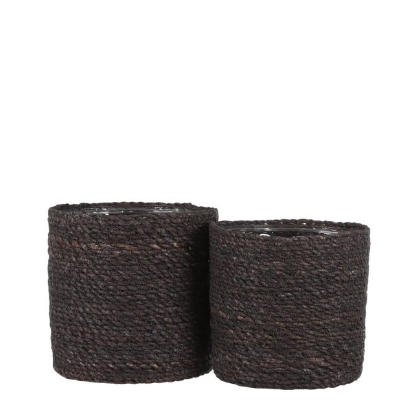 SET 2 CESTI D.18-20 CM H.18-20 CM -ATLANTIC- MARRONE SET 2 CESTI D.18-20 CM H.18-20 CM -ATLANTIC- MARRONE