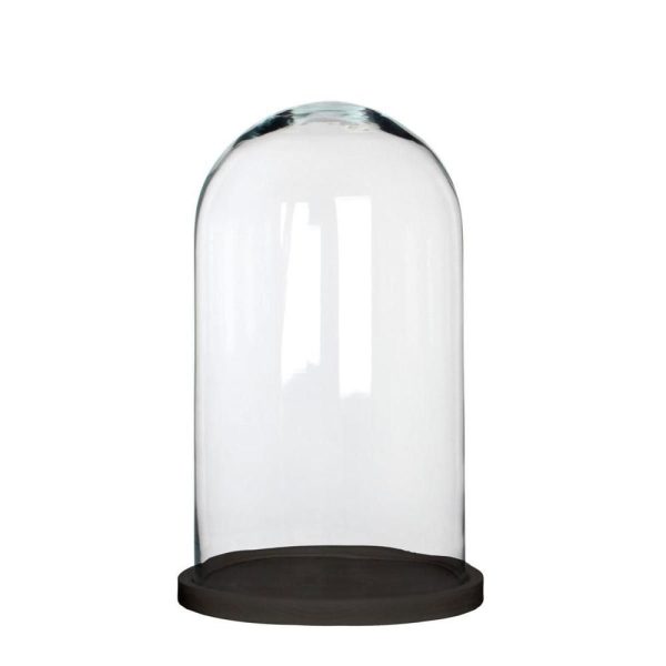 CALOTTA VETRO C/BASE NERA D.23 CM H.38 CM -HELLA- TRASPARENTE CALOTTA VETRO C/BASE NERA D.23 CM H.38 CM -HELLA- TRASPARENTE