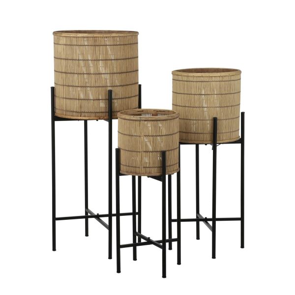 SET 3 ALZATE METALLO C/CEST D.21,5-31 H.54-80 CM NATURALE