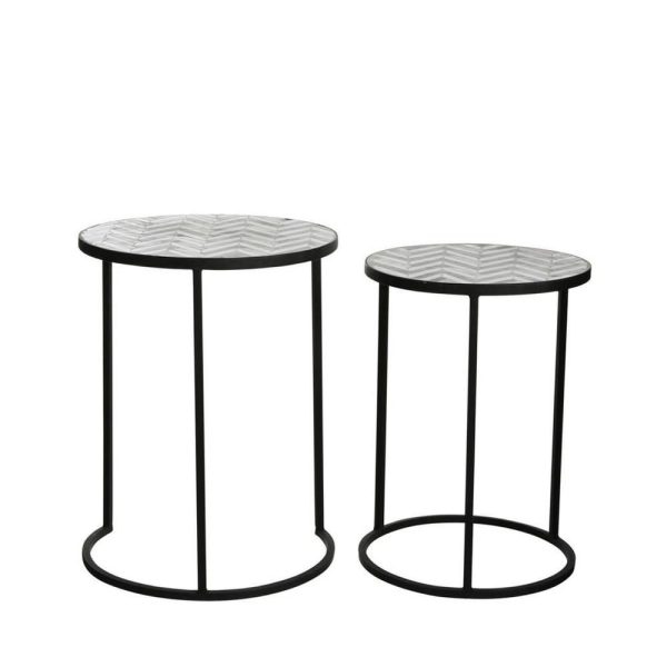 SET 2 TAVOLI METALLO D.35,5-41 CM H.50-54 CM -VERANO- NERO SET 2 TAVOLI METALLO D.35,5-41 CM H.50-54 CM -VERANO- NERO