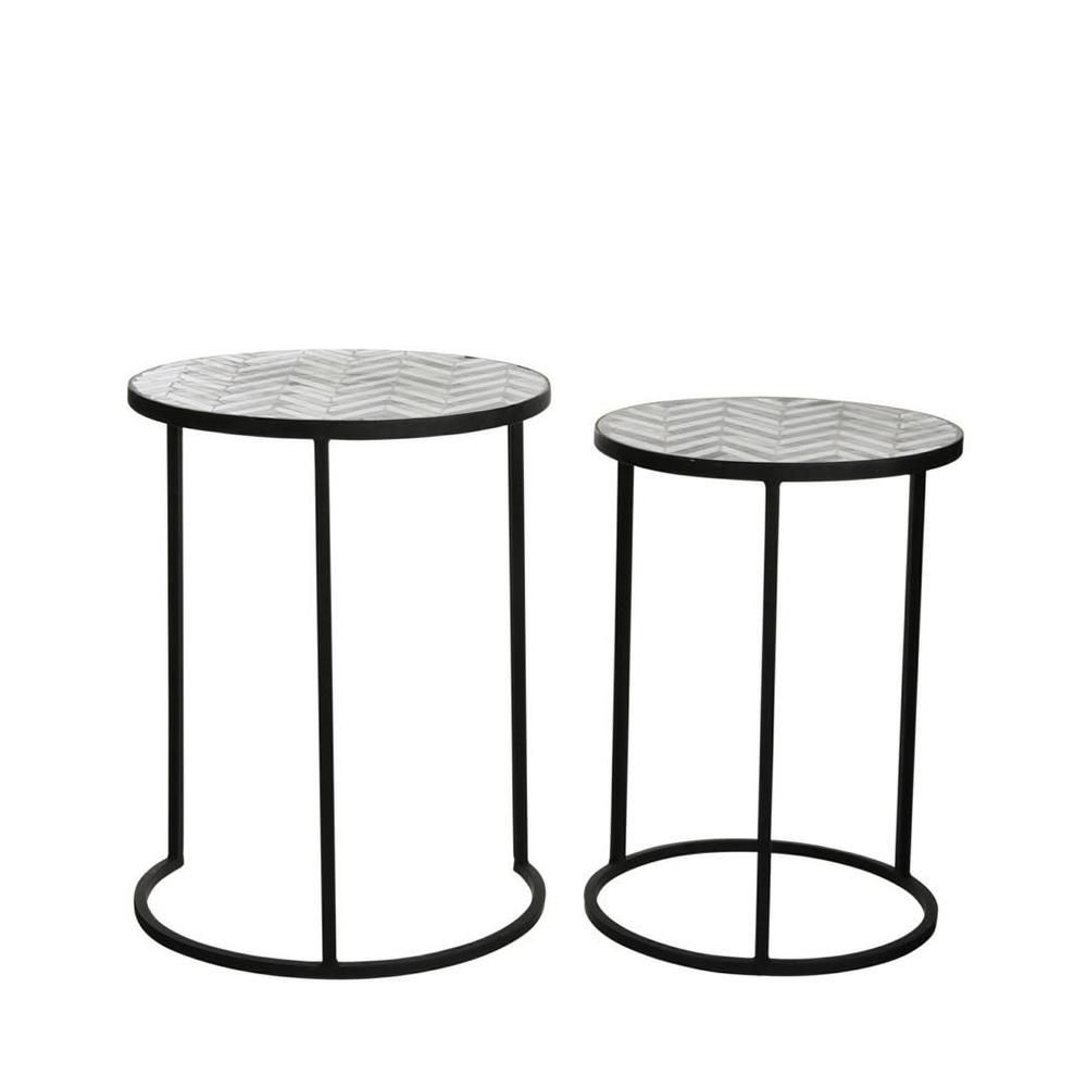 SET 2 TAVOLI METALLO D.35,5-41 CM H.50-54 CM -VERANO- NERO SET 2 TAVOLI METALLO D.35,5-41 CM H.50-54 CM -VERANO- NERO