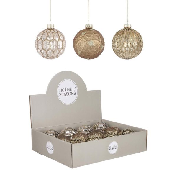 SET 3 SFERE VETRO MM.80ORO/RAME/ARGENTO SET 3 SFERE VETRO MM.80ORO/RAME/ARGENTO