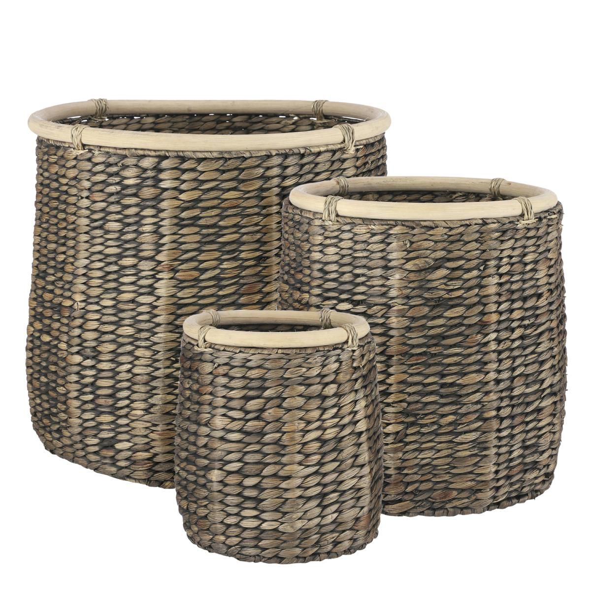 SET 3 CESTI D.21-30-40 CM H.27-36-39 CM -CLAIR- NERO SET 3 CESTI D.21-30-40 CM H.27-36-39 CM -CLAIR- NERO