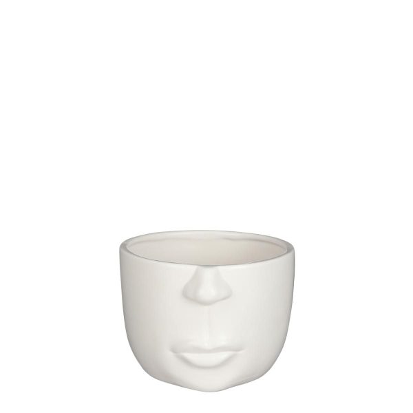 TESTA VASO CERAMICA 18X16,5 CM H.12 CM -FACE- BIANCO TESTA VASO CERAMICA 18X16,5 CM H.12 CM -FACE- BIANCO