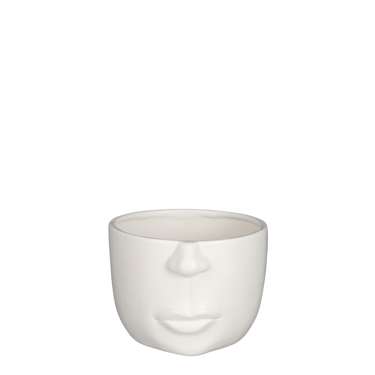 TESTA VASO CERAMICA 18X16,5 CM H.12 CM -FACE- BIANCO TESTA VASO CERAMICA 18X16,5 CM H.12 CM -FACE- BIANCO