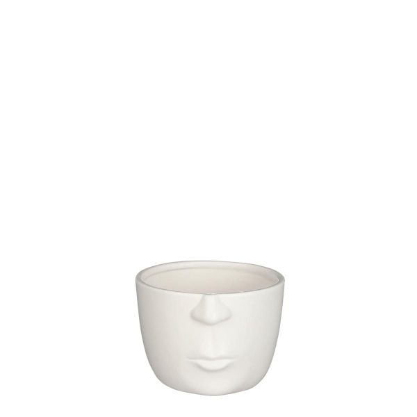 TESTA VASO CERAMICA 13,5X13 CM H.9,5 CM -FACE- BIANCO TESTA VASO CERAMICA 13,5X13 CM H.9,5 CM -FACE- BIANCO
