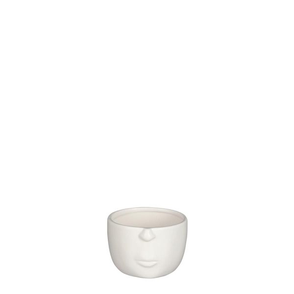 TESTA VASO CERAMICA 11X10 CM H.7 CM -FACE- BIANCO TESTA VASO CERAMICA 11X10 CM H.7 CM -FACE- BIANCO