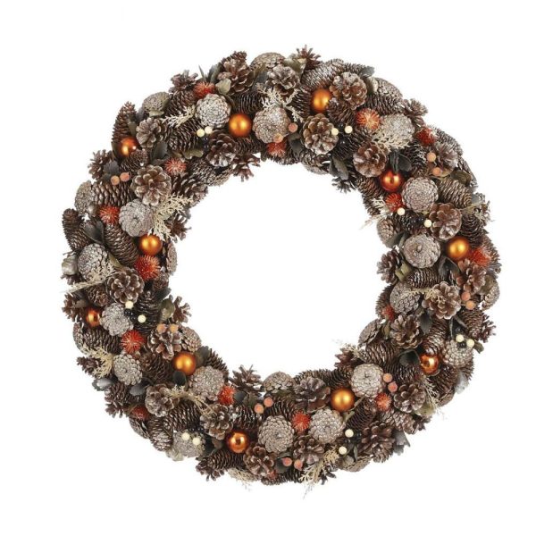 CORONA C/PIGNE D.69 CM H.11 CM NATURALE/ARANCIO CORONA C/PIGNE D.69 CM H.11 CM NATURALE/ARANCIO