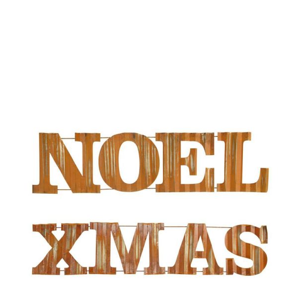 SCRITTA IN FERRO -XMAS/NOEL- 21X20 CM D/APP. RUGGINE SCRITTA IN FERRO -XMAS/NOEL- 21X20 CM D/APP. RUGGINE
