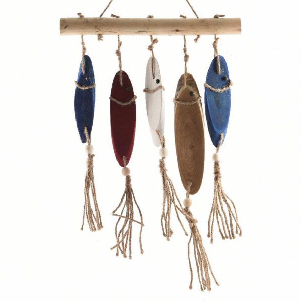 APPENDINO LEGNO C/5 PESCI CM.30X40 NATURALE/MULTIC. APPENDINO LEGNO C/5 PESCI CM.30X40 NATURALE/MULTIC.