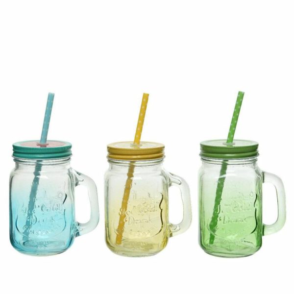 SET 3 BARATTOLI VETRO C/CANNUCCIA 8X10,5X13 CM ASSORTITI SET 3 BARATTOLI VETRO C/CANNUCCIA 8X10,5X13 CM ASSORTITI