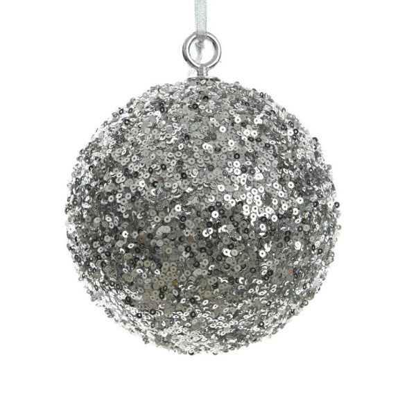 SFERA POLY MM.200 ORNAMENTALE C/PAILLETTES ARGENTO SFERA POLY MM.200 ORNAMENTALE C/PAILLETTES ARGENTO
