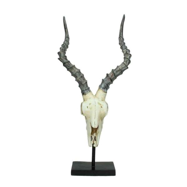 TESCHIO ANTILOPE POLIRESINA 27,5X14X61,5 CM C/CORNA SU SUPPORTO TESCHIO ANTILOPE POLIRESINA 27,5X14X61,5 CM C/CORNA SU SUPPORTO