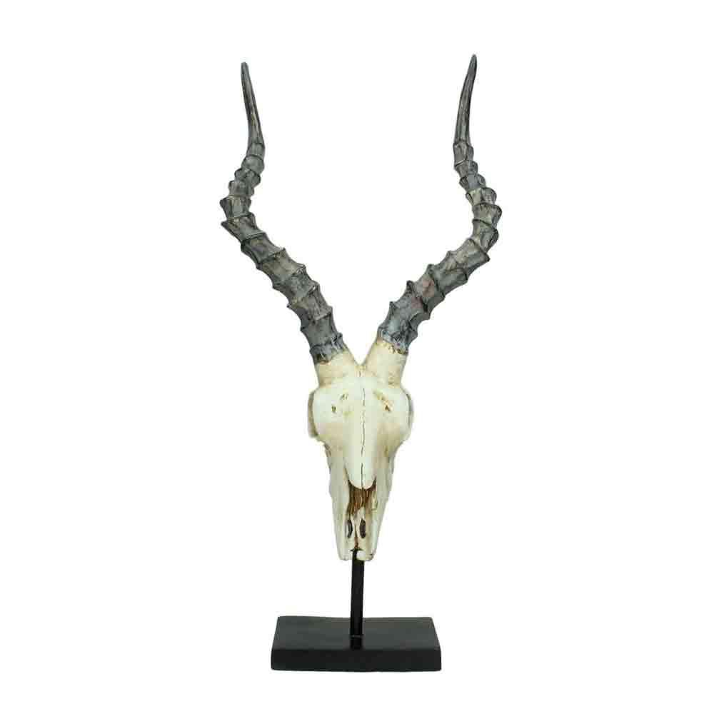 TESCHIO ANTILOPE POLIRESINA 27,5X14X61,5 CM C/CORNA SU SUPPORTO TESCHIO ANTILOPE POLIRESINA 27,5X14X61,5 CM C/CORNA SU SUPPORTO