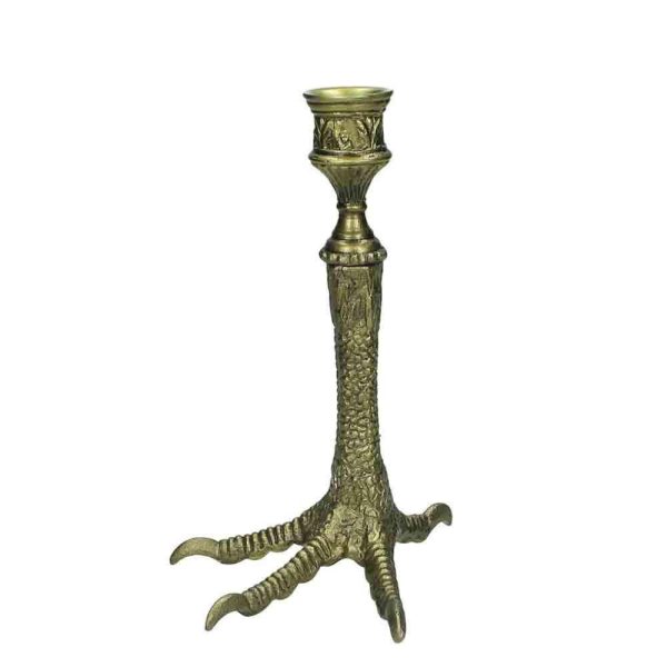 CANDELIERE ALLUMINIO -ZAMPA- 13X11X18 CM ORO ANTICATO CANDELIERE ALLUMINIO -ZAMPA- 13X11X18 CM ORO ANTICATO