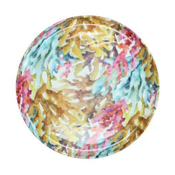 PIATTO METALLO D.39 CM H.2 CM MULTICOLOR